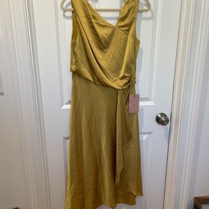 BHLDN Yellow One Shoulder Sundress for Cocktail Events